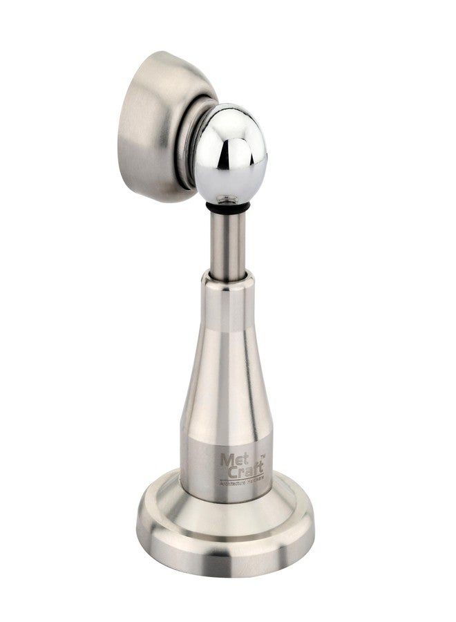Met Craft Heavy Duty Hydraulic Stainless Steel 4.25 inch Bell Door Magnetic Stopper Soft-Catch | Door Magnets to Hold Door | Door Magnet 360' Angle Hold with Screw Fitting .Pack of 1 (Satin Silver) - Image 2